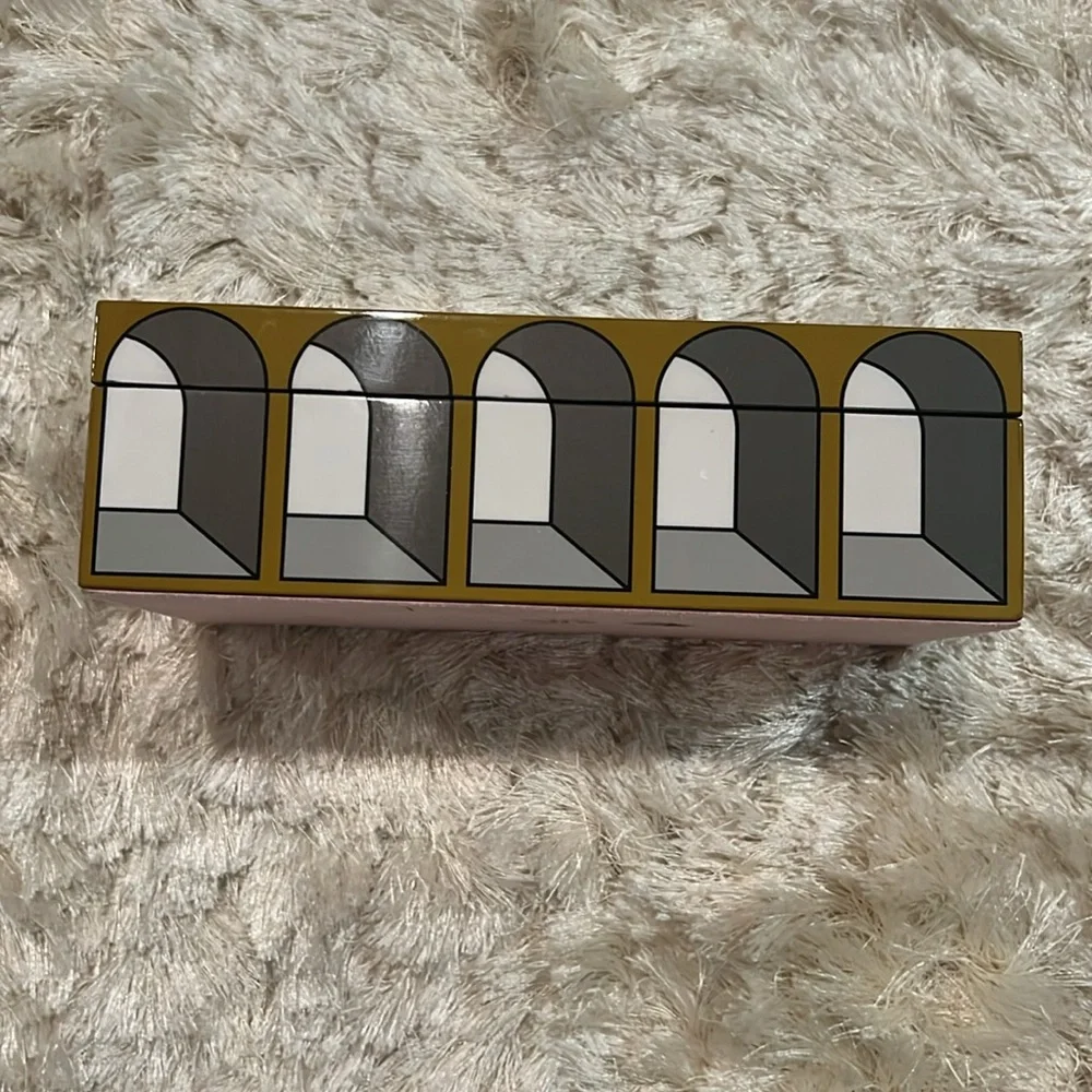 Jonathan Adler Lacquer Arcade Small Box in Gray/Yellow